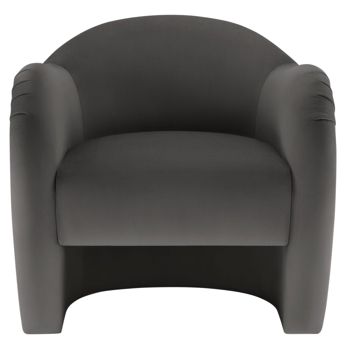 Modway Compose Barrel Chair with Performance Velvet Fabric in Storm Gray – Upholstered Accent Armchair with Curved Backrest – Cozy Lounge Chair for Reading – Round Comfy Single Sofa Club Chair