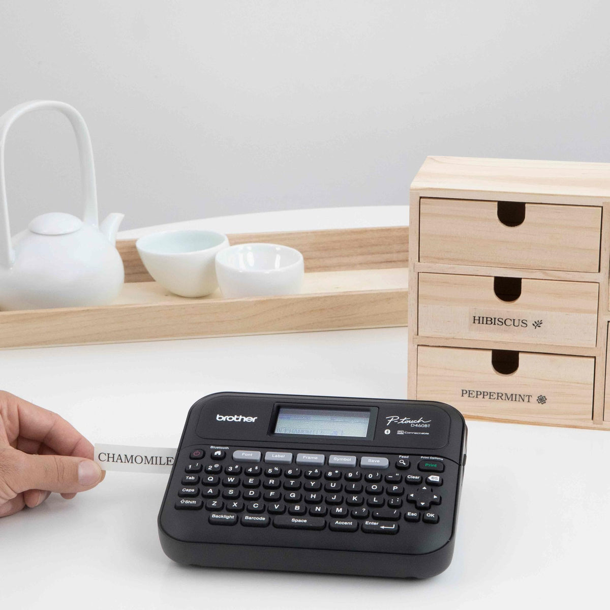 Brother P-Touch PT-D460BT Business Expert Connected Label Maker | Connect and Create via Bluetooth® on TZe Label Tapes up to ~3/4 inch, White