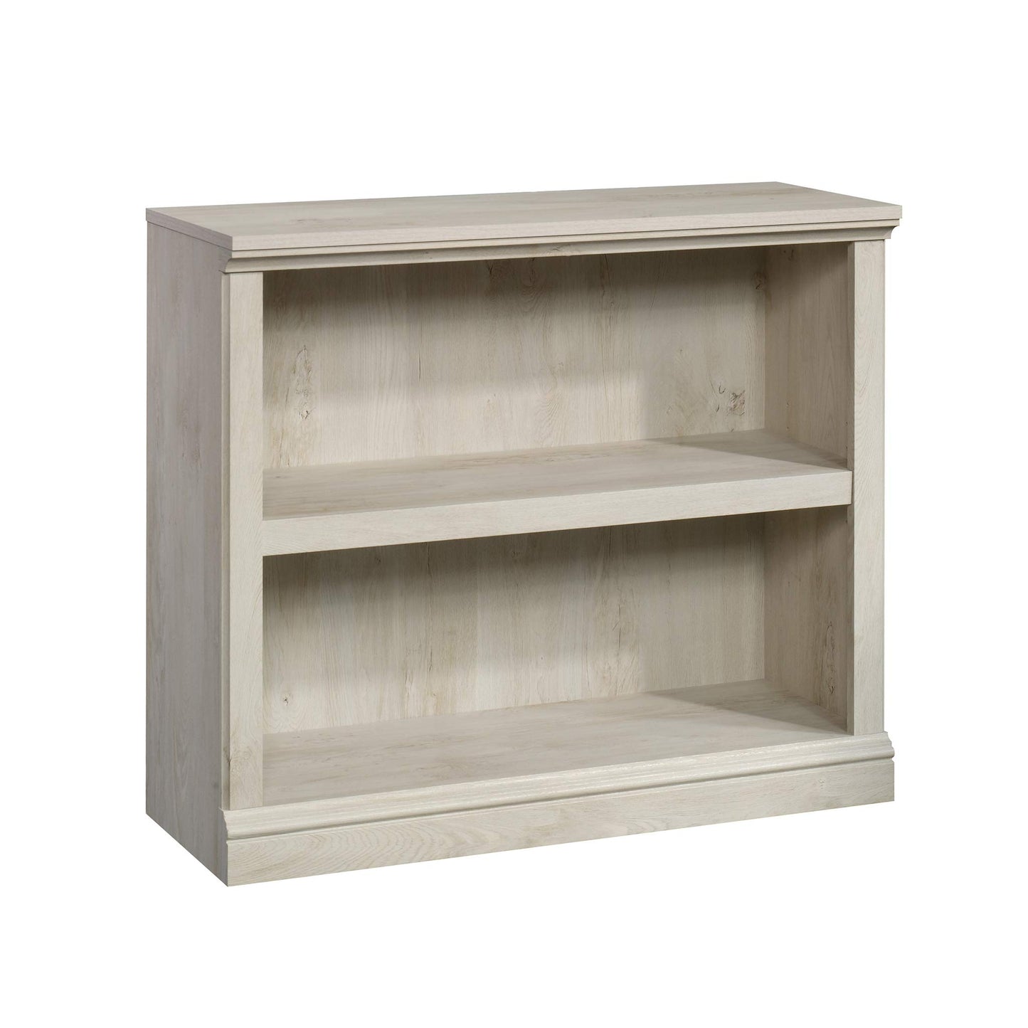 Sauder 2 Tier Book Shelf Wooden Bookcase Multipurpose Bookshelf for Home Office, Living Room, in Chalked Chestnut