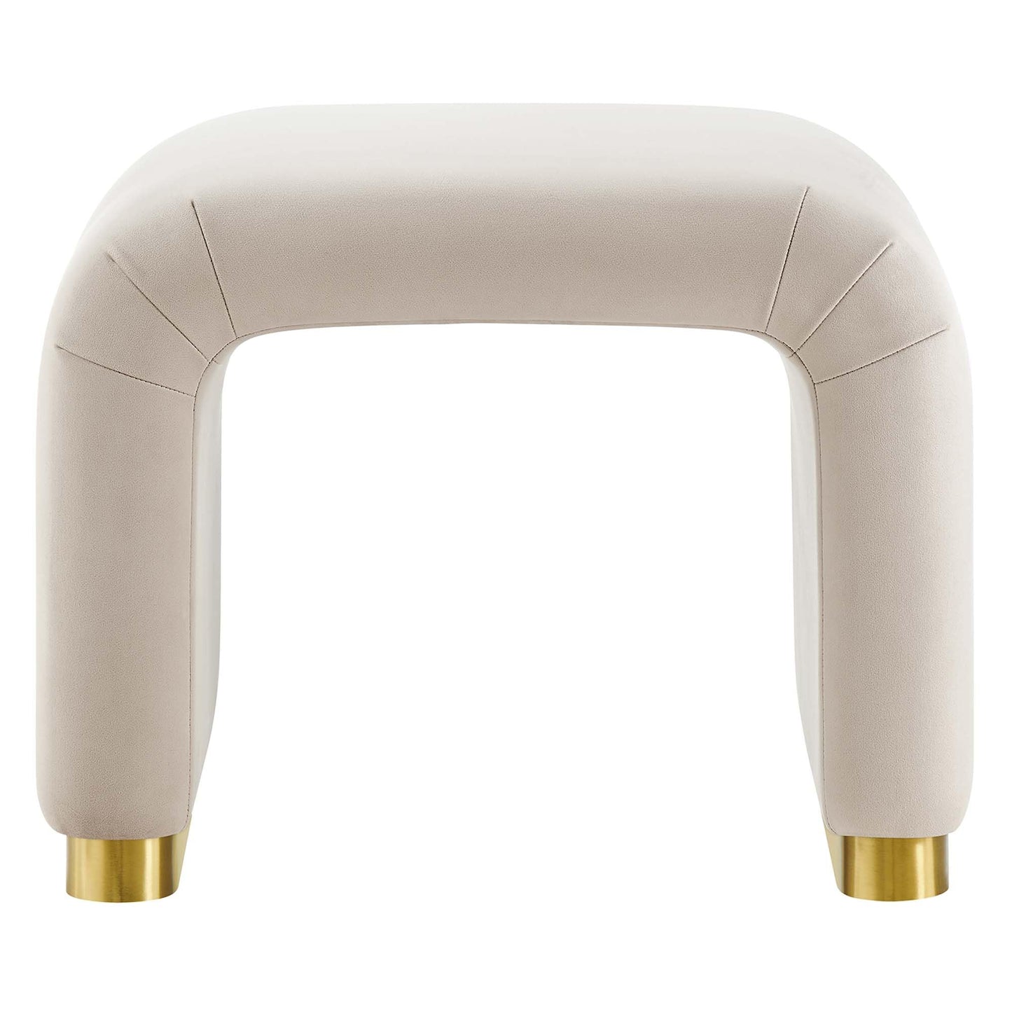 Modway EEI-6733-BRA-ALM Koda Performance Velvet Waterfall Stool, Brass Almond