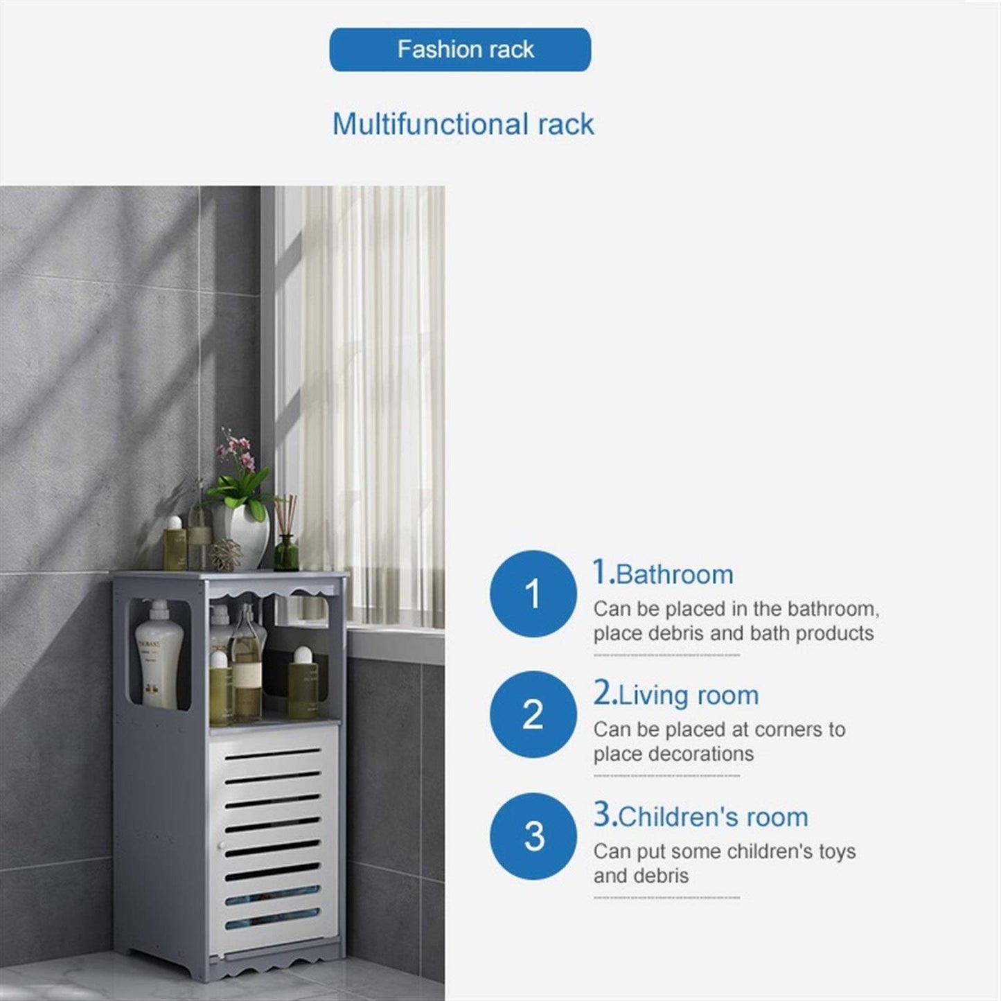 U5GAAALPPQ9 Bathroom Cabinet Free Punching Floor-Standing Multi-Layer Corner Cabinet Wardrobe Waterproof Simple Home