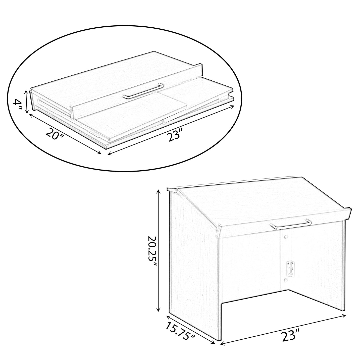Foldable Tabletop Portable Podium, for Church, School, Office, or Home, Cherry