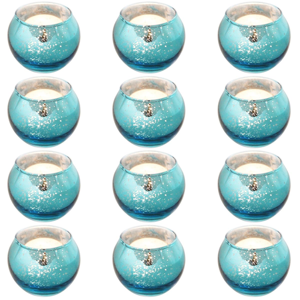 ROMISBABA 12pcs Patterned Glass Candleholder Set Hollow Decorative Candle Cups for Tea Light Candles Home Table Centerpiece Décor