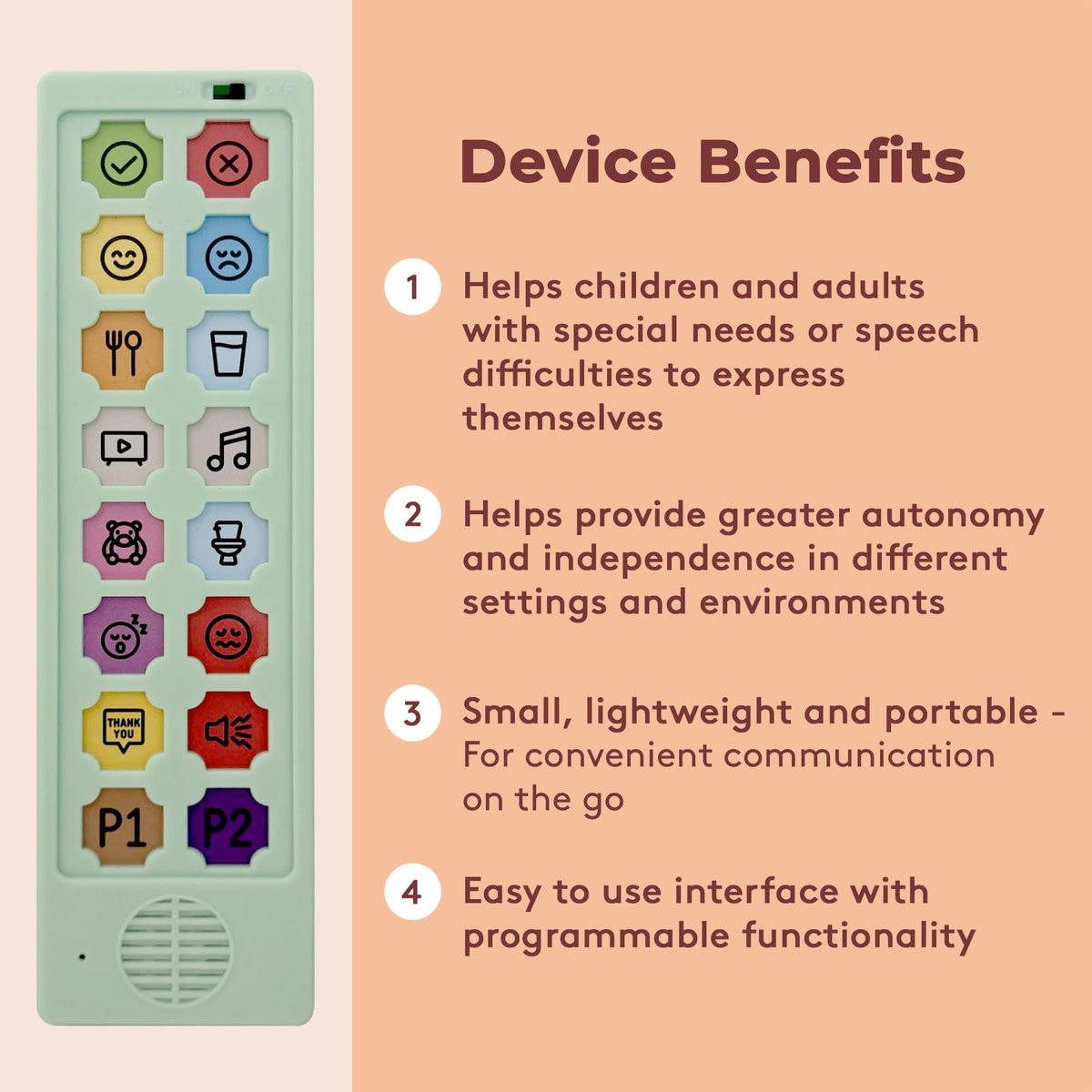 AAC Communication Device Autism Speech Therapy Tools. Non Verbal Communication Devices for Kids & Adults. Programmable Autism Aide. Alternative to PECS Cards. Nonverbal Special Needs Must Haves