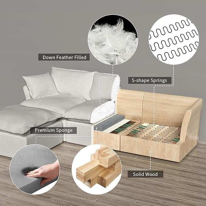 Cloud Sectional Couches, Down Filled Sofa