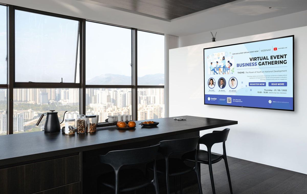 Promethean ActivPanelD 65" Commercial Digital Display, 4K UHD Non-Touch Digital Signage Screen for Announcements, Offices, Schools & Retail, Wall Mount Included, 3-Year Onsite Support