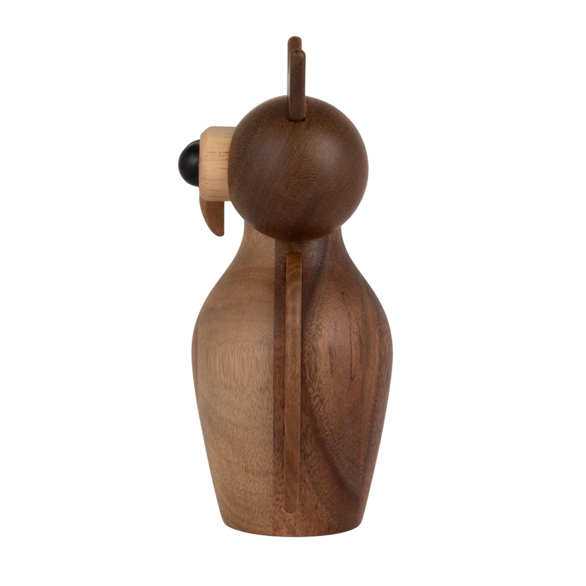 Creative Co-Op Acacia Wood Owl Shaped Salt and Pepper Mill, Natural and Black Finish