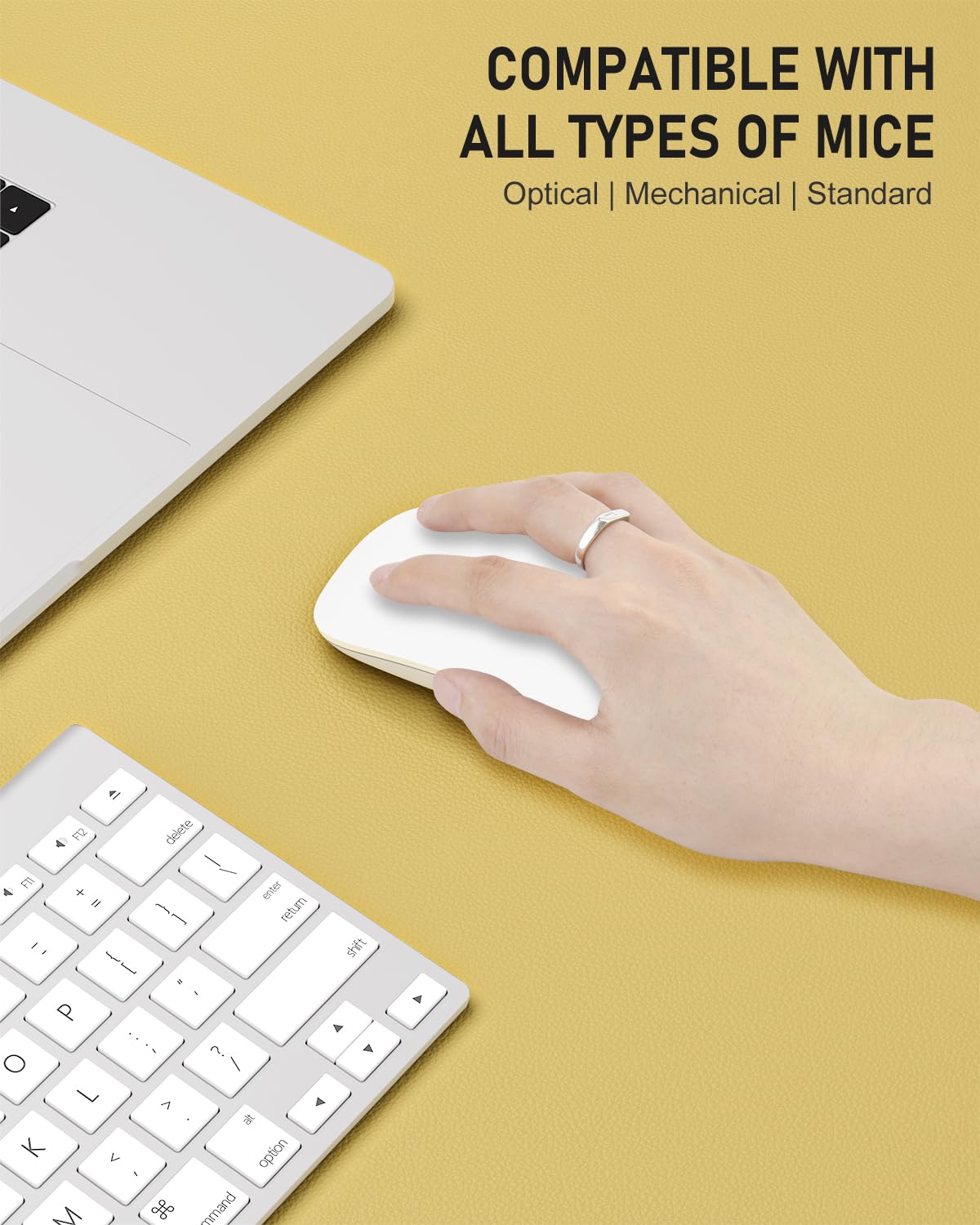 Niniubye Desk Pad, 35.5" x 17" PU Leather Non-Slip Desk Mat Large Mouse Pad for Desktop, Waterproof Laptop Computer Writing Mat for Office, Home, Work, Gaming, Pale Yellow