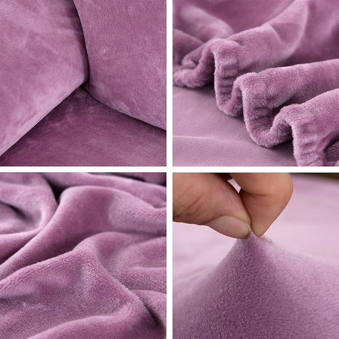vctops 1-Piece Velvet Plush Stretch Chair Sofa Slipcover Soft Fuzzy Fluffy