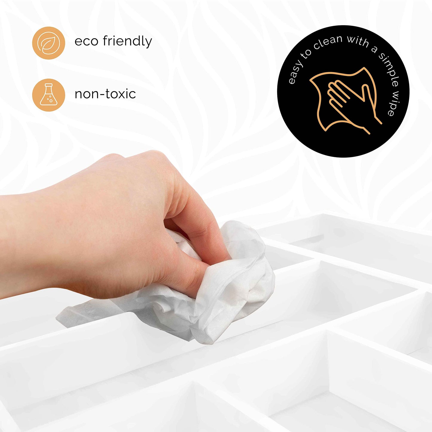 Masirs Expandable Bamboo Kitchen Drawer Organizer - Adjusts to Fit Drawer Size, Ideal for Silverware, Utensils, and Office Supplies, Durable Bamboo Construction