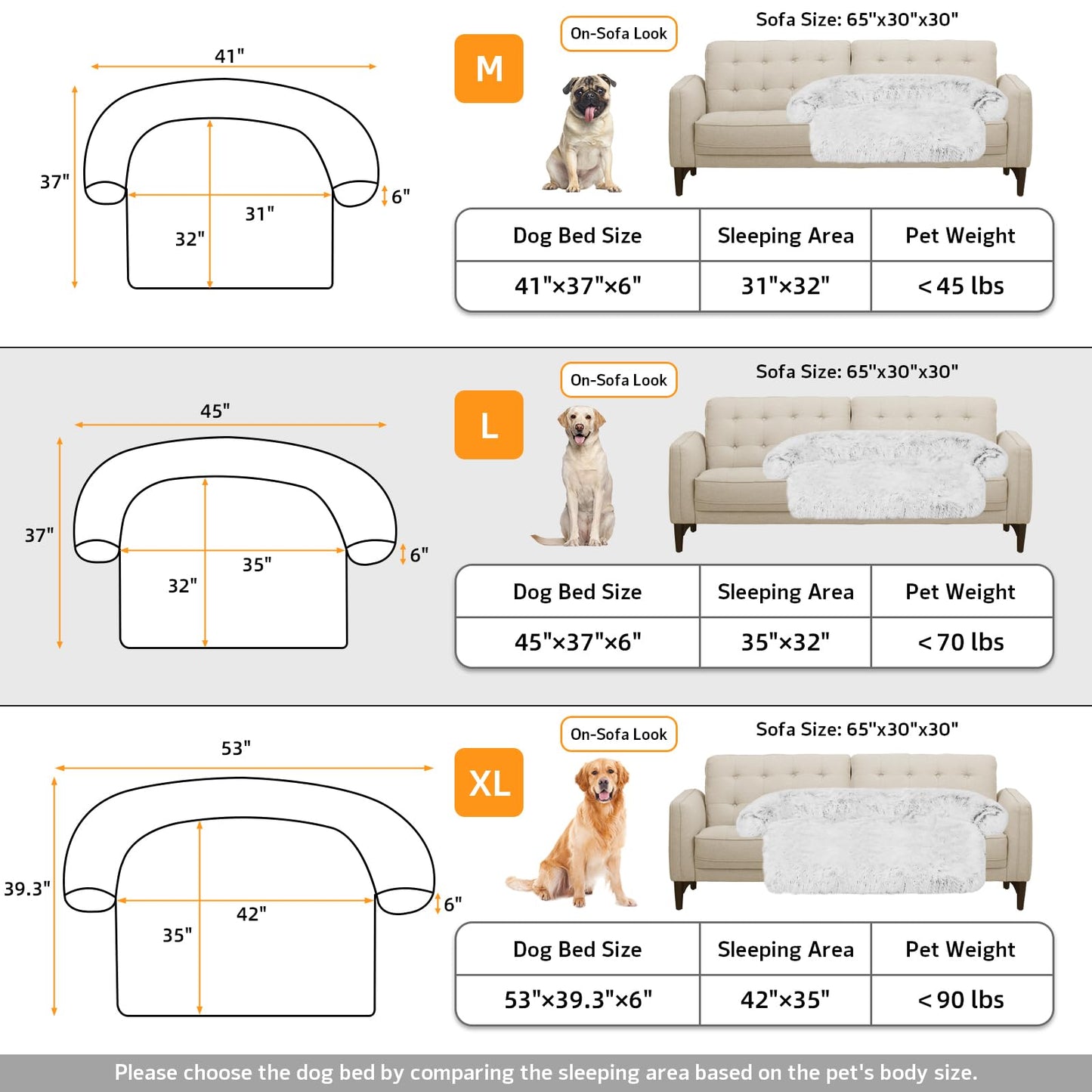 Calming Dog Bed Fluffy Plush Dog Mat for Furniture Protector with Removable Washable Cover for Large Medium Small Dogs and Cats (Large, Light Grey)