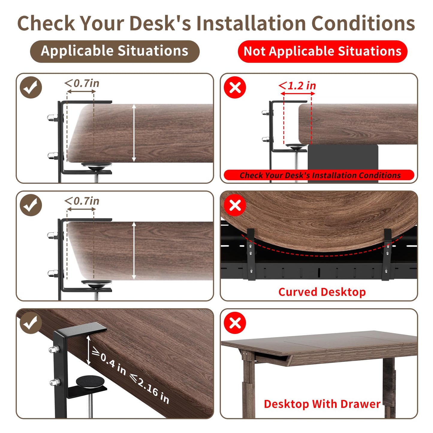 SUREUP9 Under Desk Cable Management Tray, Expandable 25.2"–38.6" Heavy Duty Carbon Steel with Clamp, Hidden Cord Organizer for Desk, Home Office & Standing Desk, No Drill Installation, Black
