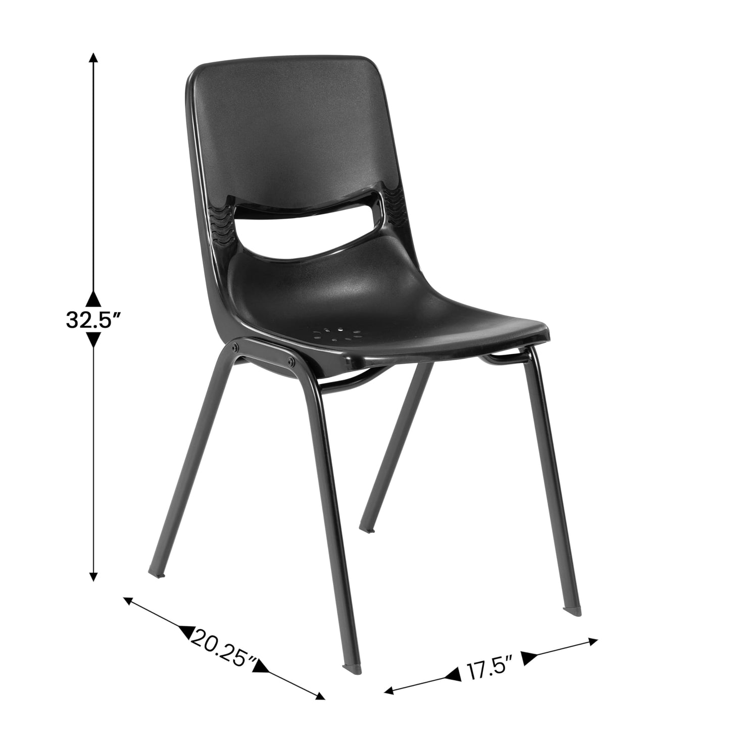 Flash Furniture Hercules Student Desk with Open Front Metal Book Box, Desktop, and Frame and Heavy-Duty Flex Comfort Classroom Stack, Set of 1, Gray Top/Black Chair