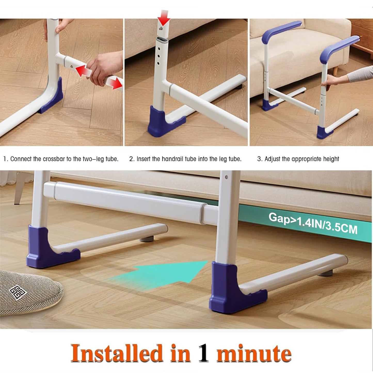 Glnnk Couch Stand Assist Aid for Elderly: Chair Lift Standing Assis Devices for Seniors Sit to Stand - Height & Width Adjustable Mobility Daily Living Aid Couch Cane Stand Up Assist