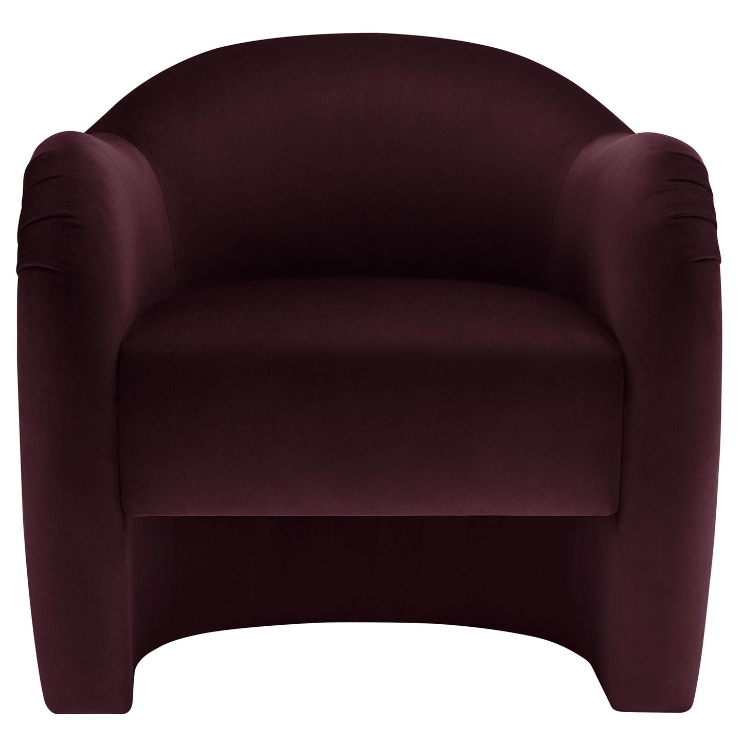 Modway Compose Barrel Chair with Performance Velvet Fabric in Mulberry – Upholstered Accent Armchair with Curved Backrest – Cozy Lounge Chair for Reading – Round Comfy Single Sofa Club Chair