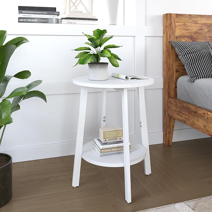 sthmec Side Table Set of 2, Small Round End Table