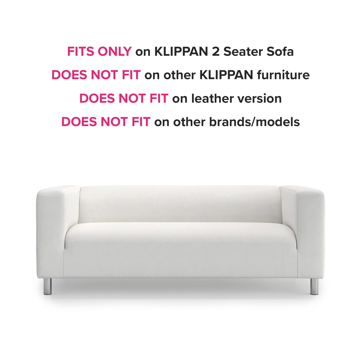MASTERS OF COVERS Klippan Loveseat Slipcover for The IKEA 2 Seater Klippan Loveseat Sofa Cover Replacement-Cool White
