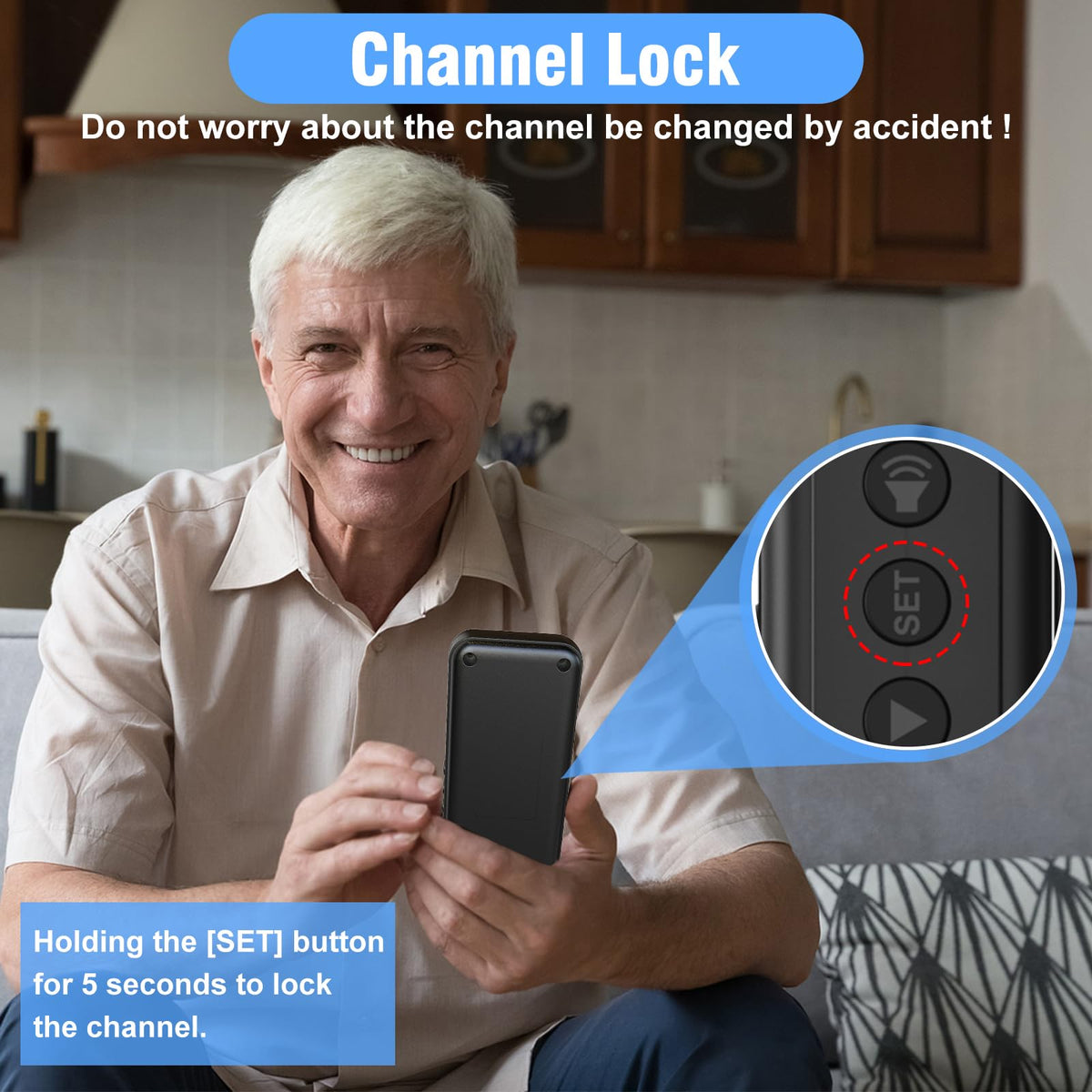 ChunHee Intercoms Wireless for Home, Upgraded Long Standby 16 Channels Caregiver Wireless Intercom System for Elderly 1640ft Portable Intercom Two Way Room to Room Communication Intercom for Home Use