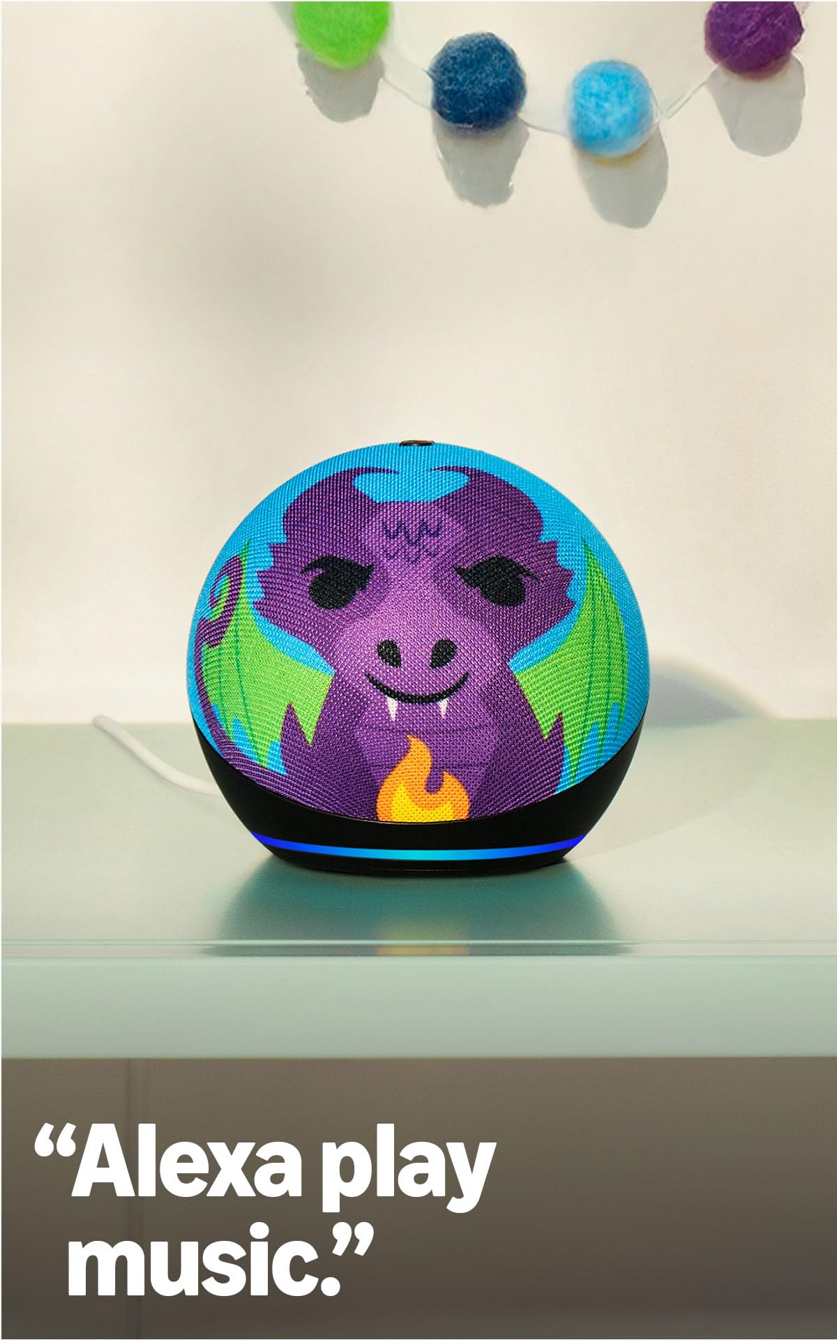Amazon Echo Dot Kids (newest model), Smart speaker to enjoy age-appropriate audiobooks, interactive games and Alexa+ experiences to create and learn, Dragon design