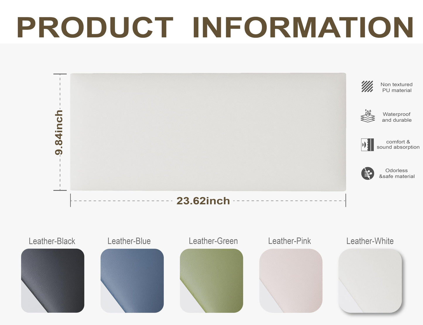 Gorkett Peel and Stick Upholstered Wall Mounted Headboard King Size, 12 Panels 3D Soundproof Leather Headboard,Wall Mounted Headboards,Reusable and Removable Wall Panels, 10"x24" White