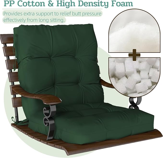 Outdoor Chair Cushion, High Back Soft Seat Pad