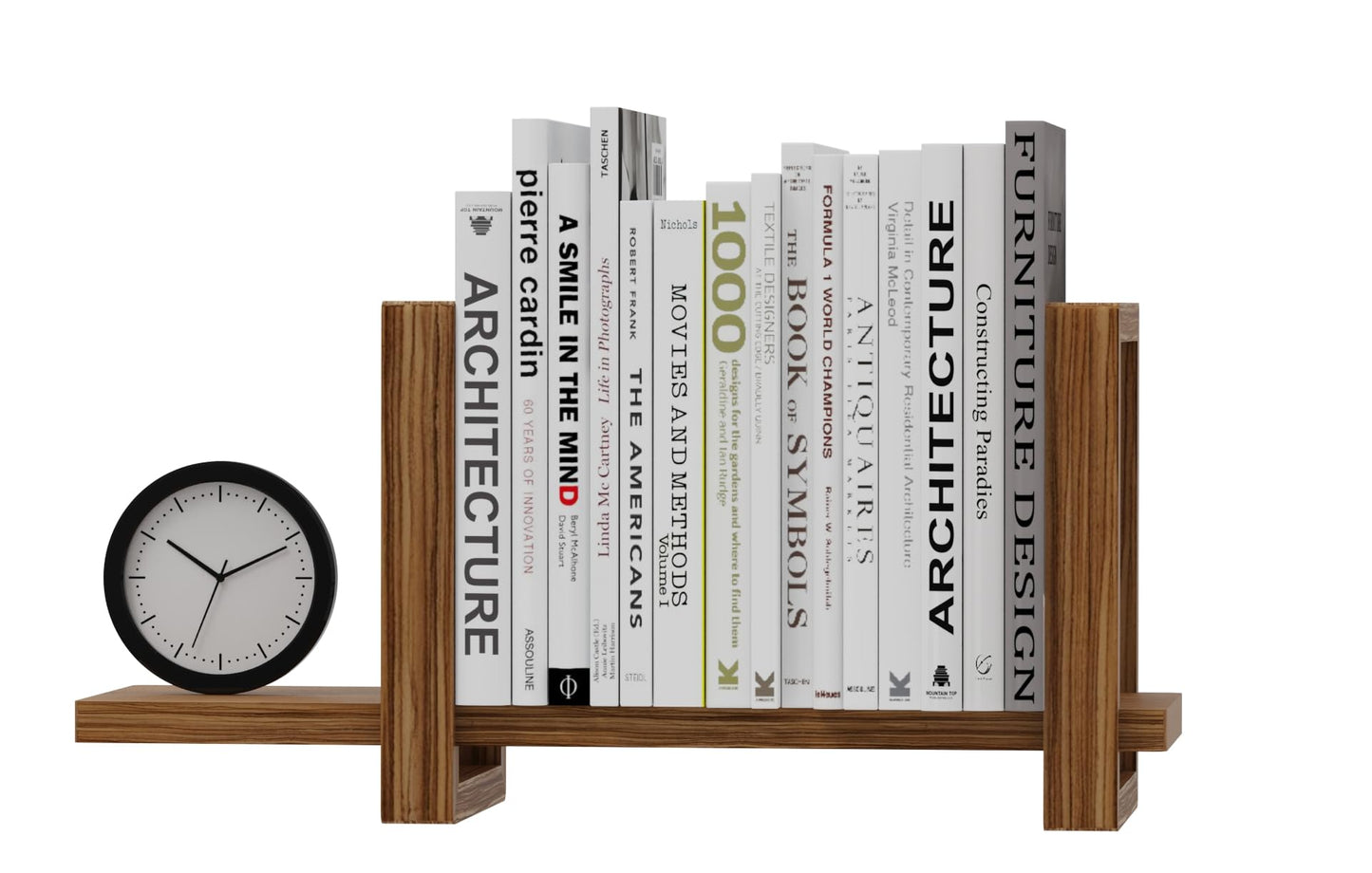 100% Solid Wood Adjustable Desktop Bookshelf, Retro Tabletop Bookshelf, Desk Shelf Holder for Living Room, Home, Office, Perfect for Magazine, Books, Cookbooks, No Tools Required to Assemble (Brown)