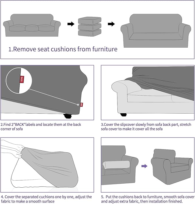 ZNSAYOTX 3 Piece Loveseat Covers