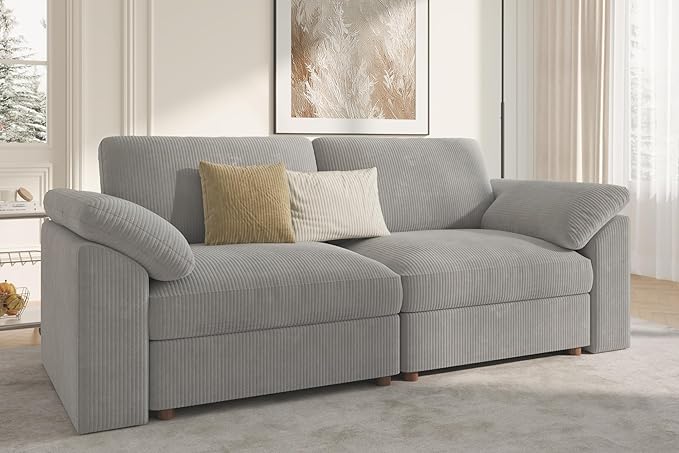 EASE MOOSE Comfty 2 Seat Couch, FSC Certified Modern Deep Seat Sectional Modular