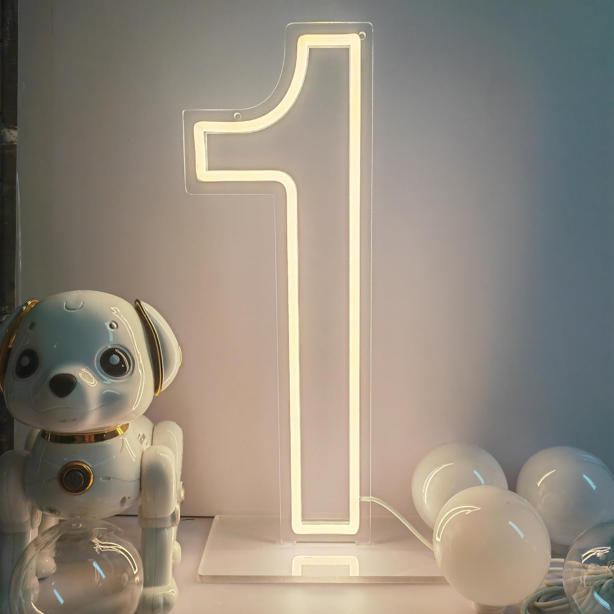 Lovewenying Neon Signs Number 1 Birthdays Decor Neon Lights One Party USB Plus Battery Case Light up Your Baby's First Birthday with Our Neon Number One Sign (Number 1-Warm White)