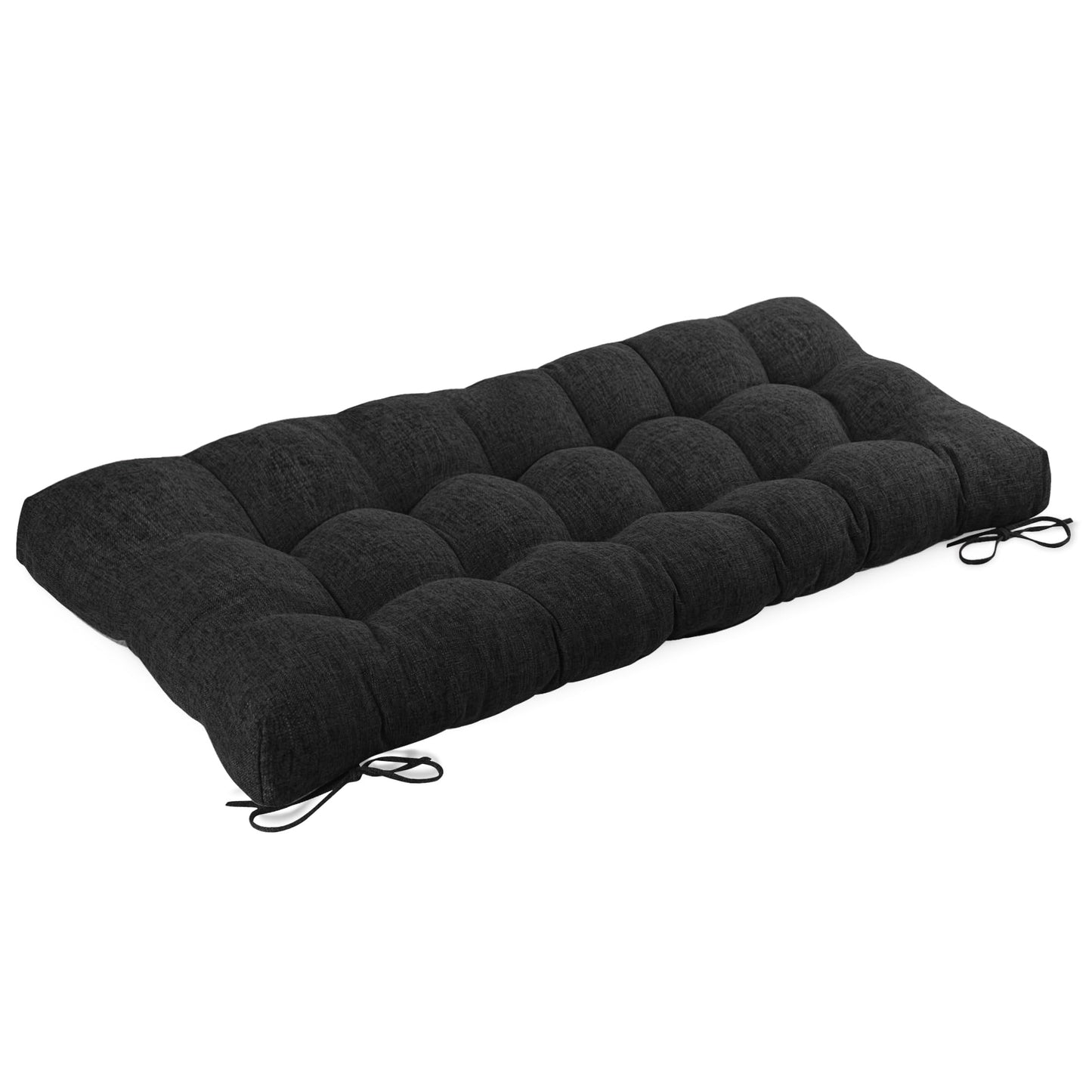 FlyGulls Bench Cushion for Indoor Furniture 48x19 inch Rectangle Bench Seat Cushion for Bay Window Entryway Bench Thick Textured Chair Cushion with Non-Slip Backing 1 Pack, Black