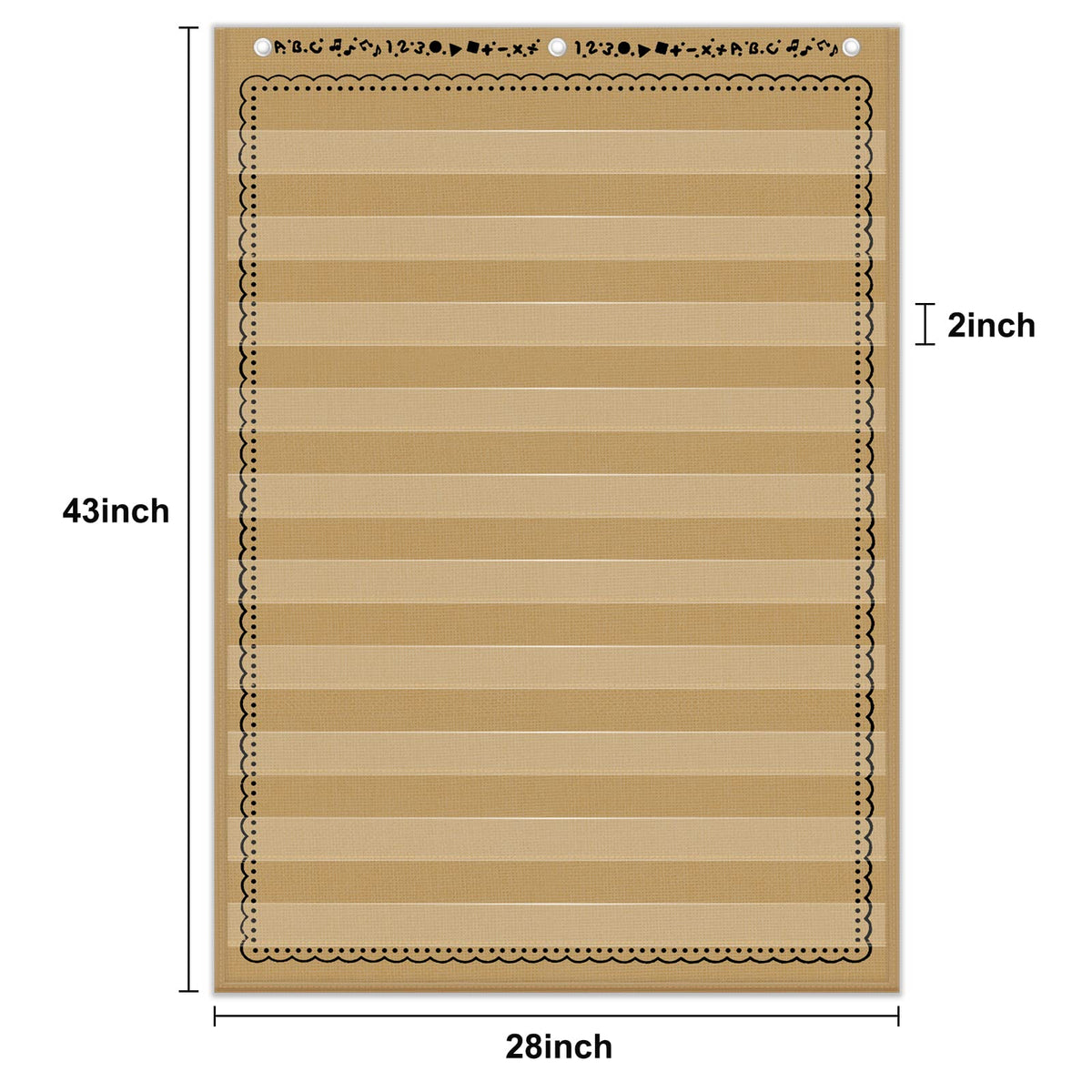 EAMAY Standard Pocket Charts, Clear 10 Pocket Chart for Teacher Lessons in a Classroom or Home Use – Fits Standard 3” Sentence Strips and Word Cards, Brown