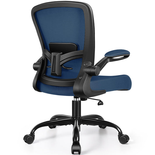 FelixKing Office Chair, Ergonomic Desk Chair Breathable Mesh Chairs Adjustable High Back Lumbar Support Flip-up Armrests, Executive Rolling Swivel Comfy Computer Chairs Home Office Navy