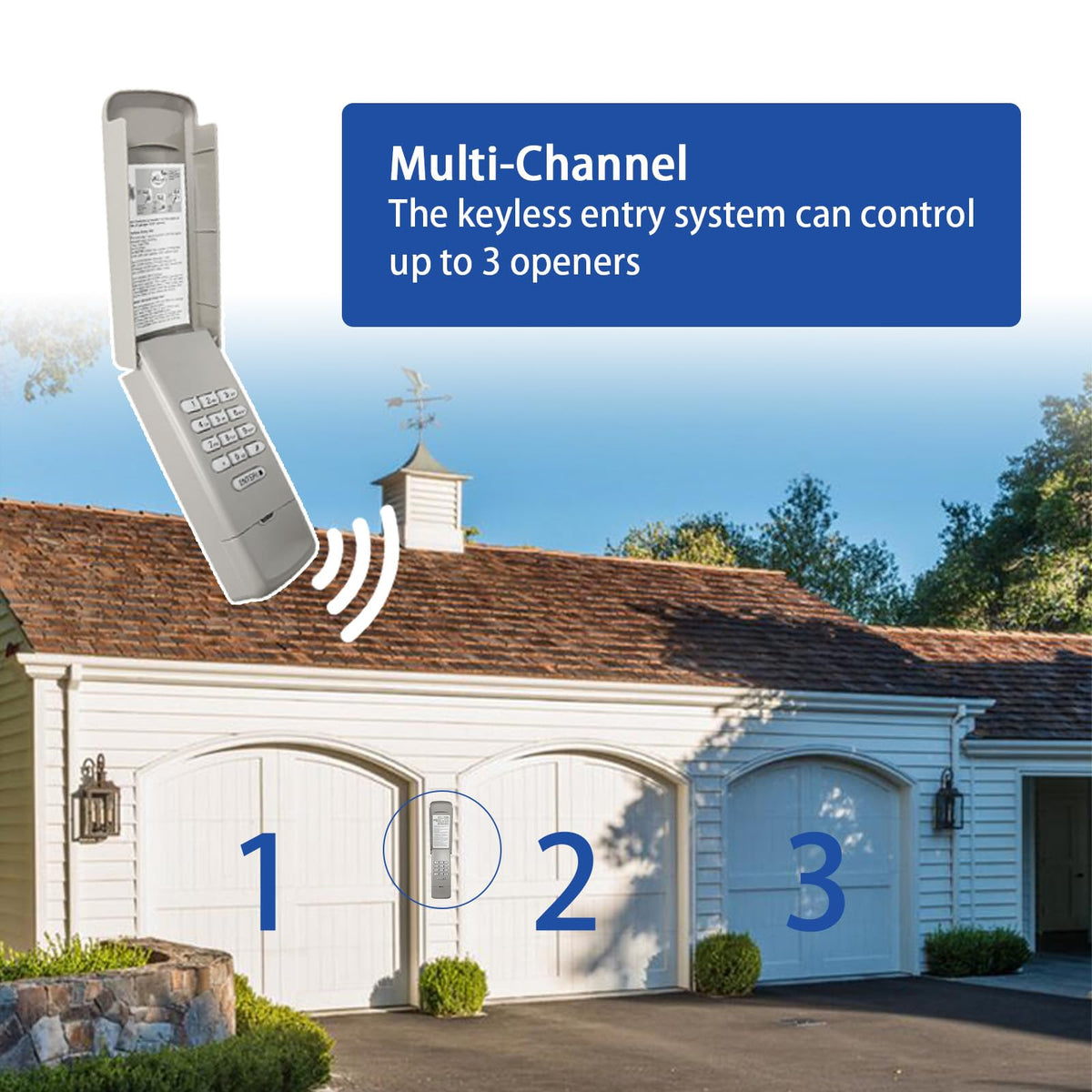 XDTKML Garage Door Opener Keypad Replacement for Liftmaster Chamberlain Craftsman Garage Door Keypad Wireless Keyless Entry with 315/390 MHZ Learn Button Since 1993