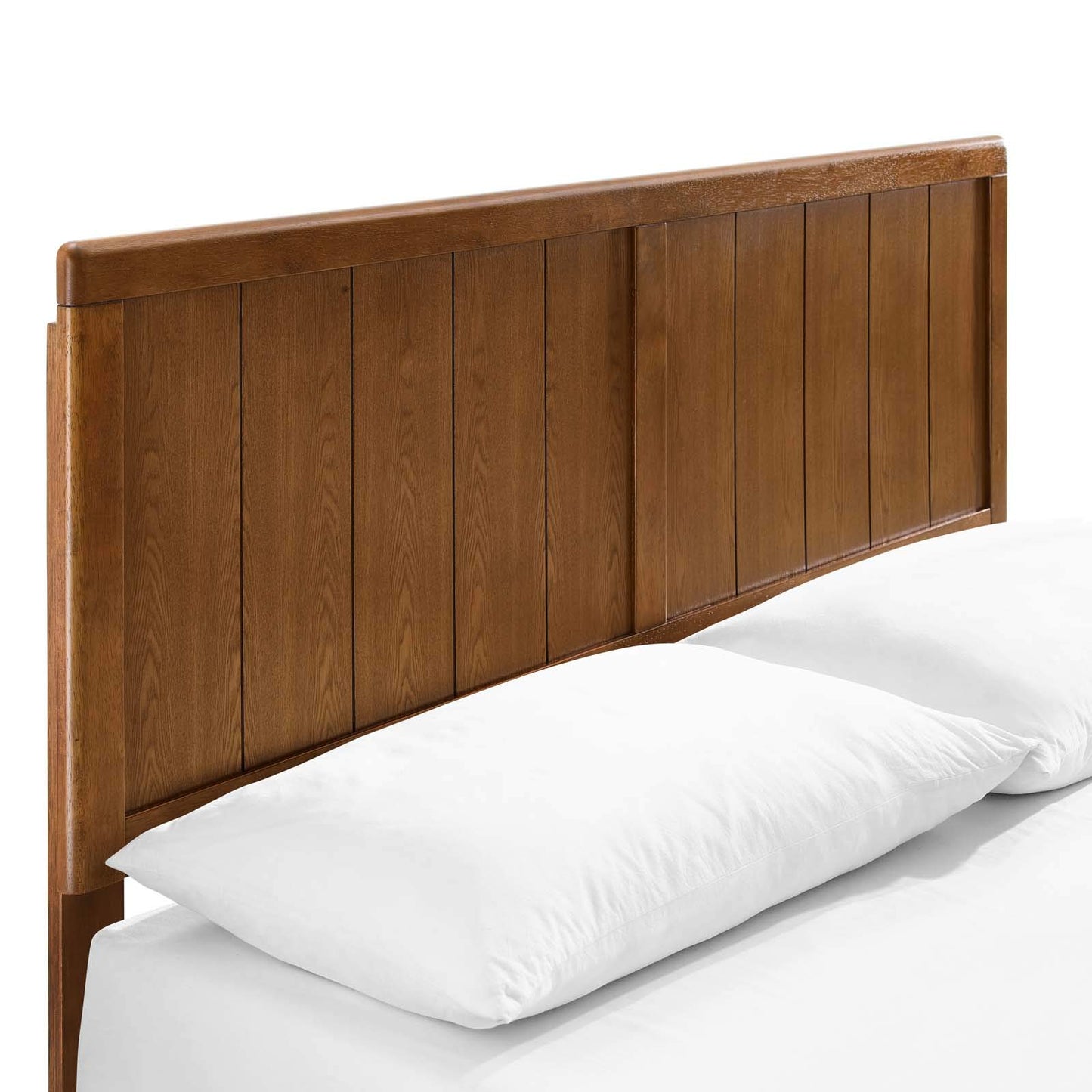 Modway Alana Wood Full Platform Bed in Walnut with Splayed Legs, Double