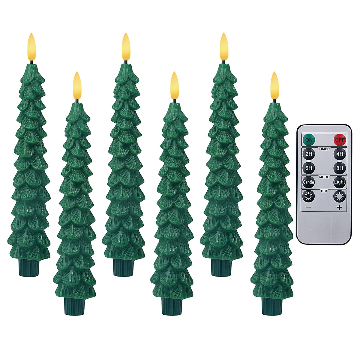 XingsLight LED Flameless Taper Candles with Remote & Timer – 6 Pack Battery Operated Christmas Window Candles, Warm White Flickering Light, Safe Realistic Flame for Holiday Table & Home Décor