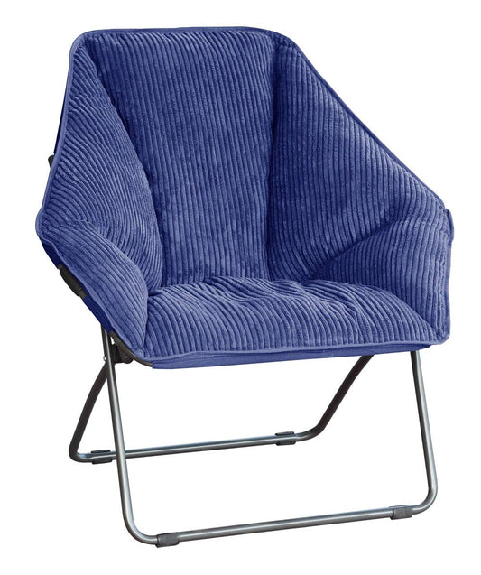 Zenithen Limited Portable Hexagon Comfortable Plush Indoor Folding Chairs for Bedroom, Accent Decoration, Dorm Room, Gaming, Reading or Living Room, Navy Blue (Pack of 1)
