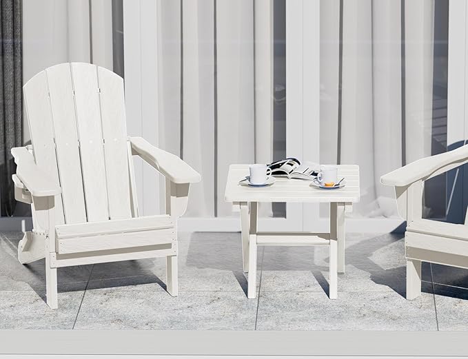 SERWALL Folding Outdoor Side Table Set of 4, Small Adirondack Side Table