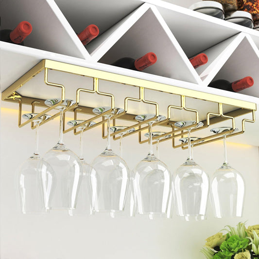 GHHDPXM Wine Glass Holder Under Cabinet Wine Glass Rack Durable Metal Glass Drying Hook for Bar Café Kitchen Restaurant Perfect for nizing & Displaying Glassware (Color:)