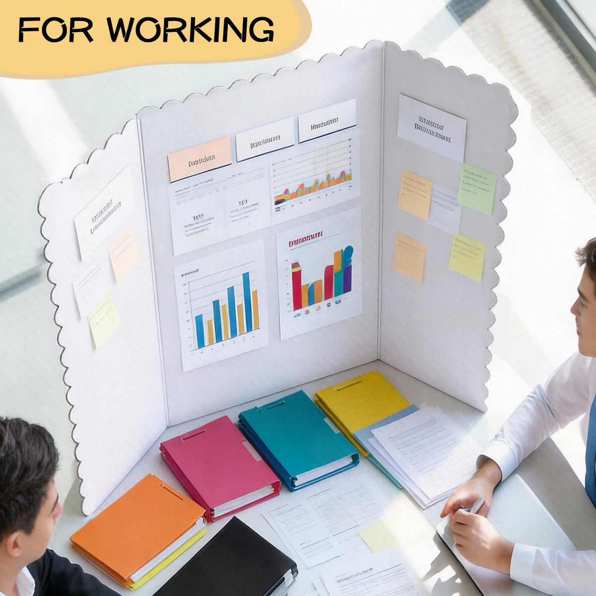 6 Pack 24" x 36" White Trifold Poster Board Bulk, Corrugated Foldable Tri-fold Display Board for Science Fair, School Projects, Presentations, Art, Business & Classroom Supplies