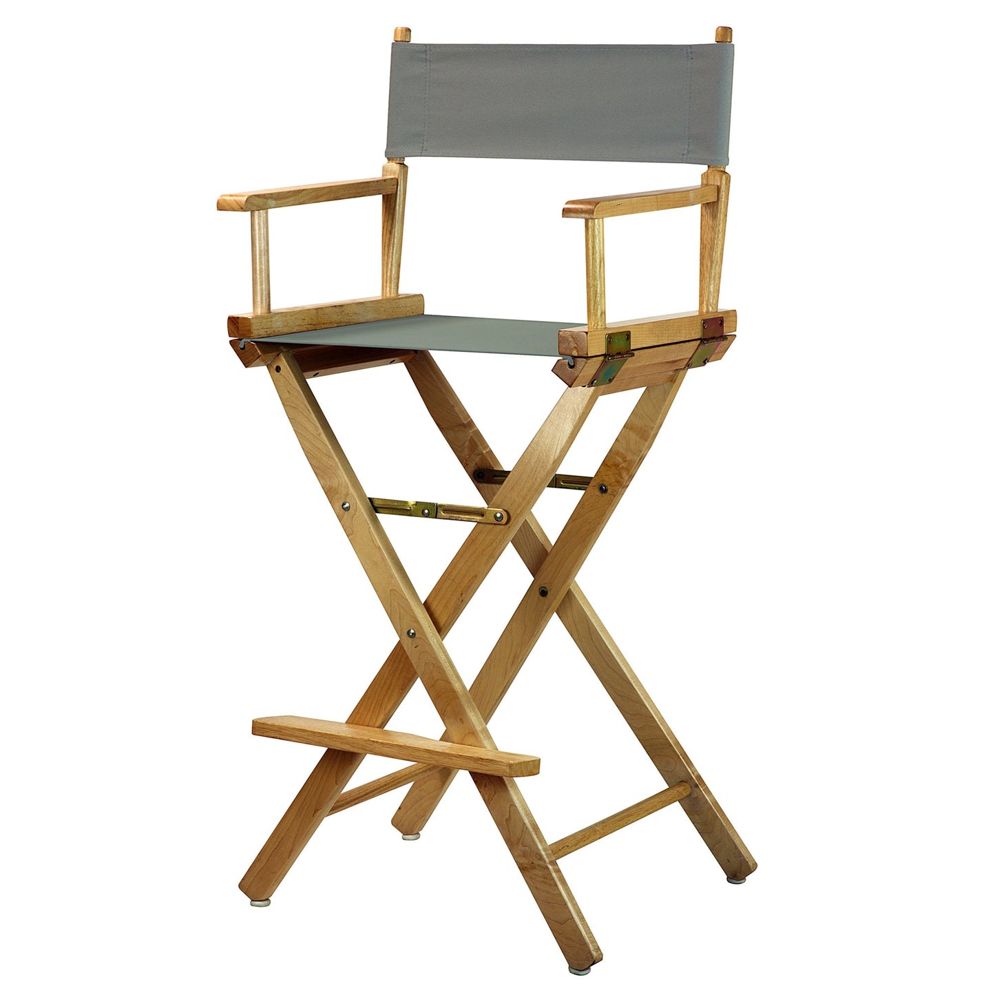 Casual Home 30" Director's Chair Natural Frame-with Grey Canvas, Bar Height