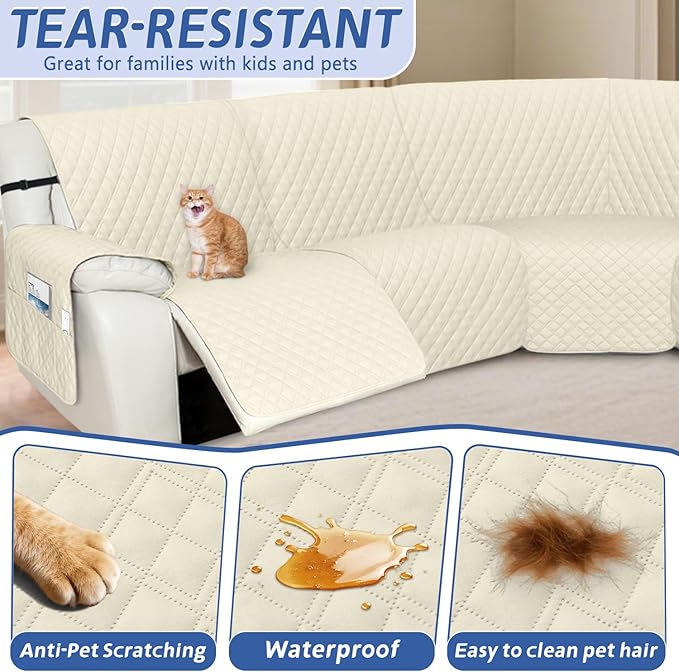 Arfntevss Recliner Sectional Couch Covers 1OO% Waterproof L Shape Sofa Cover