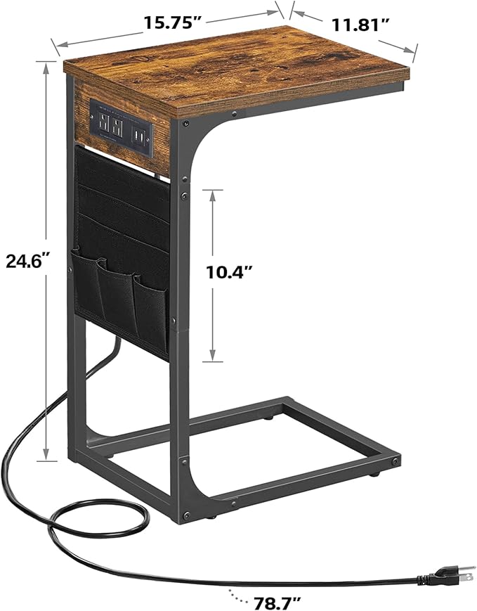 TUTOTAK C Shaped End Table
