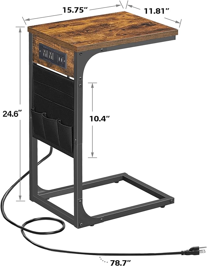 TUTOTAK C Shaped End Table