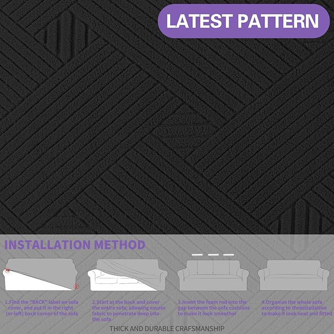 ZNSAYOTX Oversized Super Stretch Couch Cover, New Striped Sofa Covers