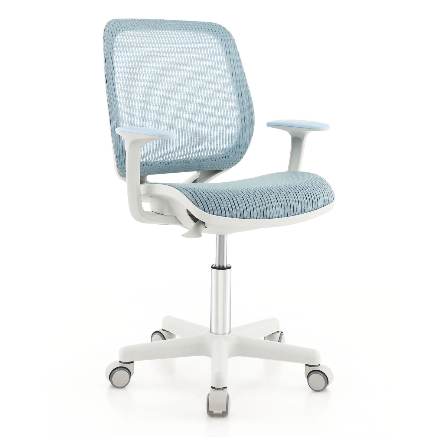 Costzon Kids Desk Chair, Height Adjustable Children Study Computer Chair with Armrests, Sit-Brake Casters, Swivel Mesh Task Chair for Boys Girls Teens Students, Kids Chair for Home, Office, School