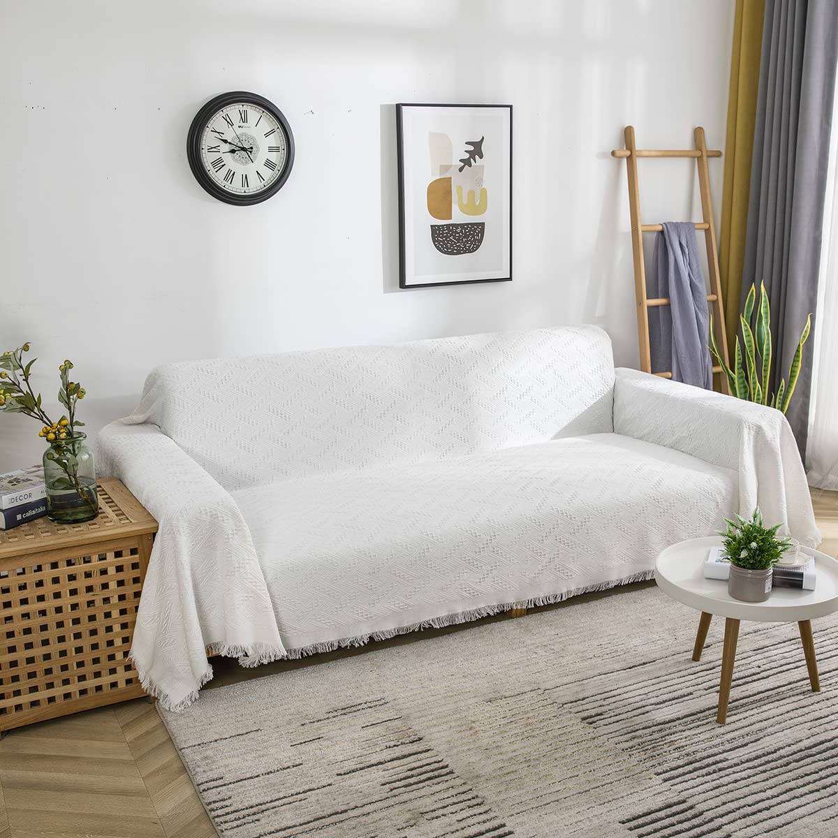 AIVIA Couch Cover Sheet Blanket, Oversized for 3-4 Cushion High Backrest Sofa, Furniture Decoration Slipcovers L Shape U-Shaped Sectional Protector