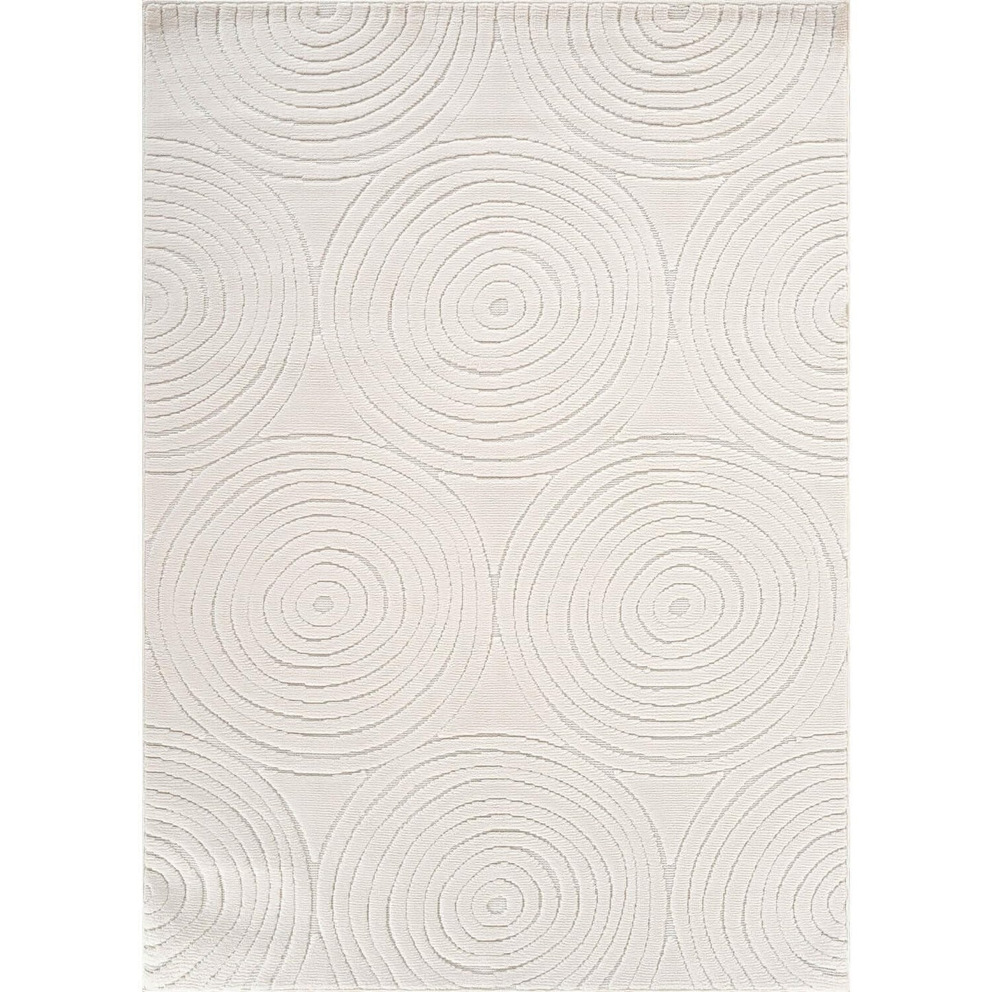 Beverly Rug Micro Loop Area Rug Light Gray 8x10 Geometric Modern Luxury Circular Durable Soft Indoor Rugs for Living Dining Room Office Stain Resistant Non Shedding Casual Indoor Carpet 8 x 10