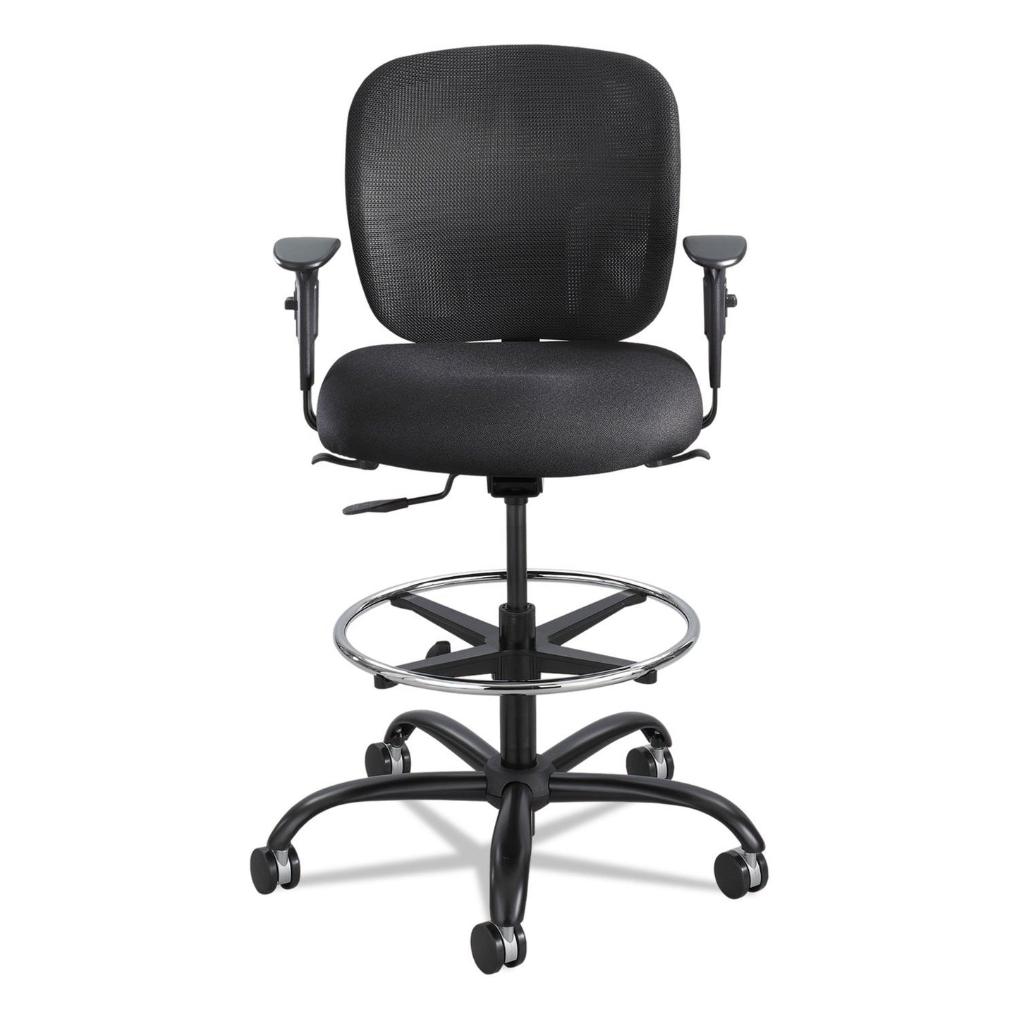 Safco Vue Office Chair, Heavy Duty Stool, 400 lbs Capacity, Ergonomic Mesh Back, 360 Swivel Seat, 5-Star Base, Big and Tall, Black
