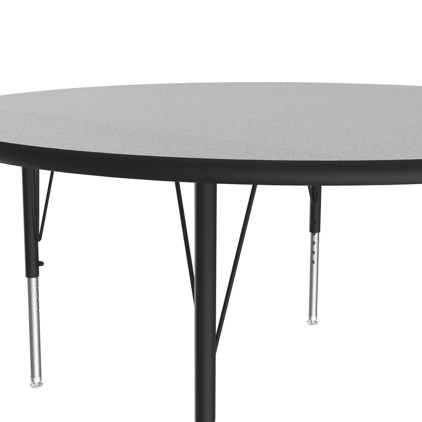Correll 48" Round Classroom Activity Table, Height Adjustable (19"-29"), Gray Granite Durable Thermal Fused Laminate, School Furniture, Made in The USA