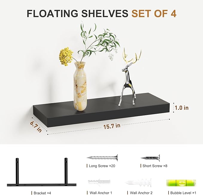 Bellsal Floating Shelves for Wall, Living Room, Bathroom Storage, Book Shelf